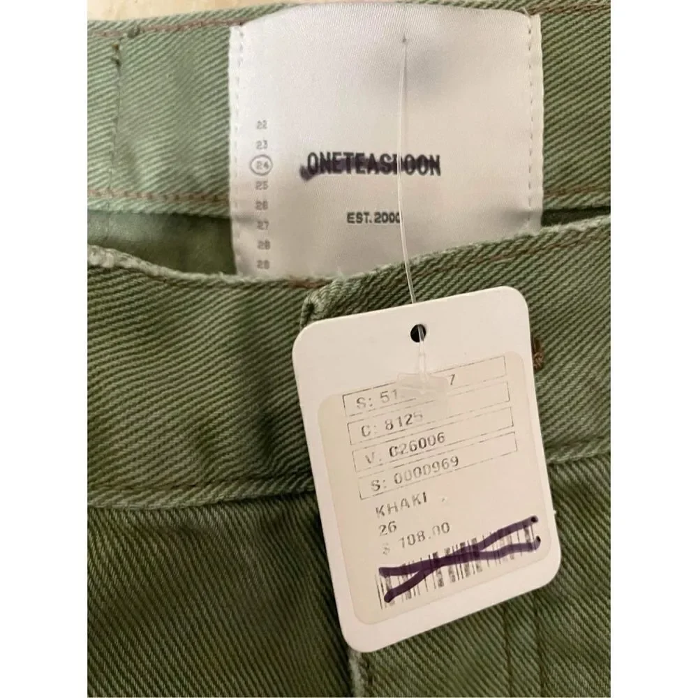 NWT One Teaspoon - Super Khaki Frankies Long Length Shorts Size 24